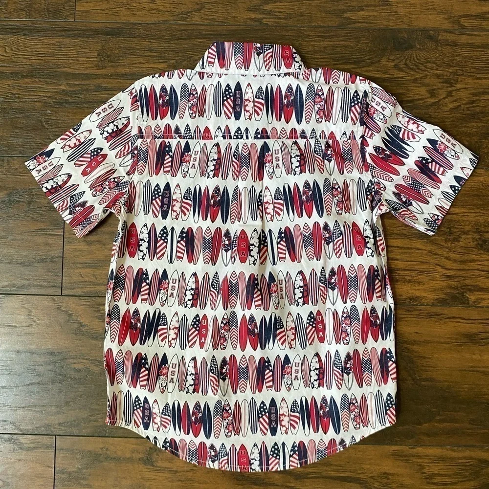 The Children’s Place, Boys, Button Down, Red/White/Blue, USA, Size 7/8, M, NWT
